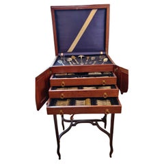 French Silver Plated Flatware Set for 12 People with Original Case