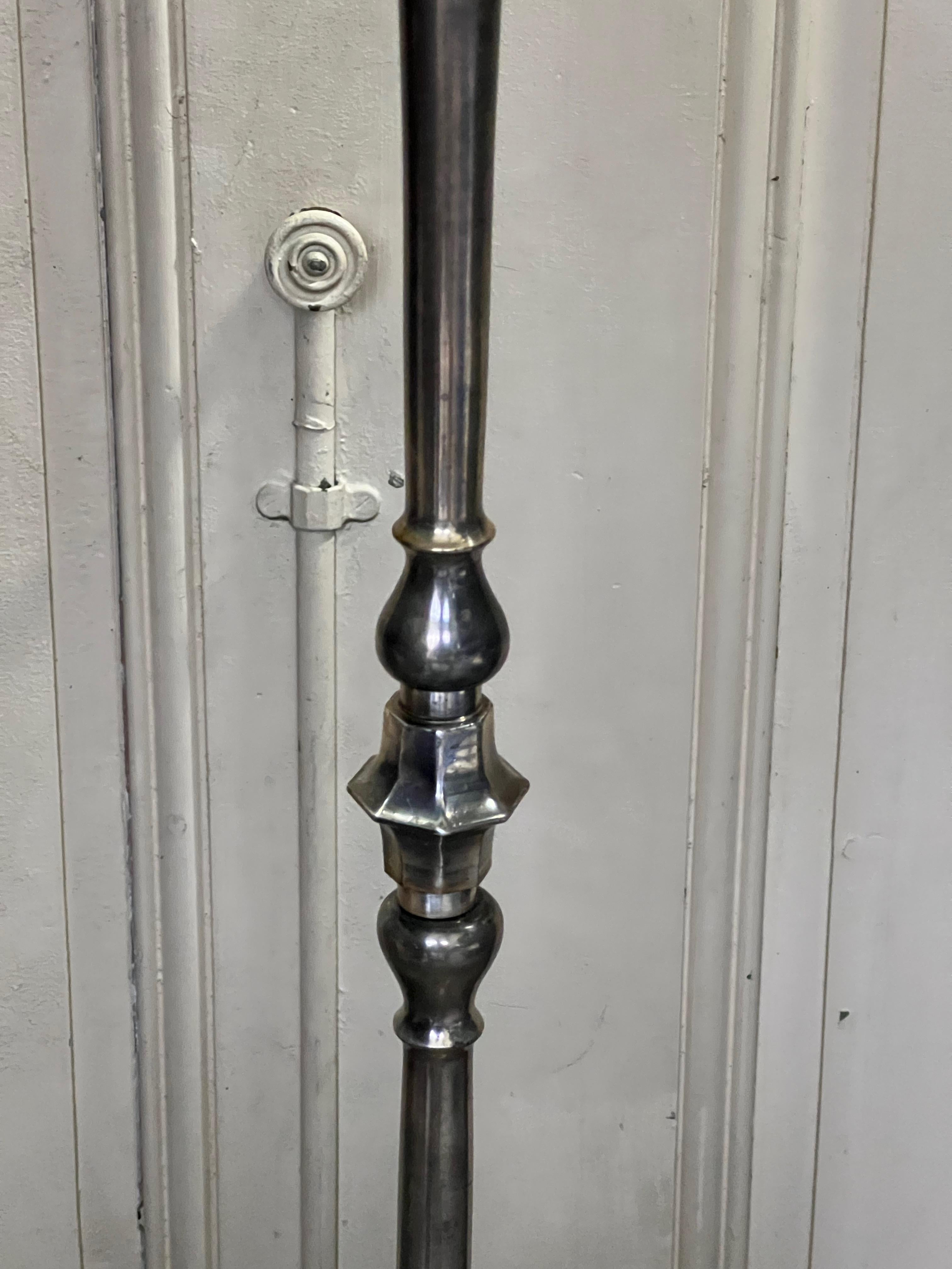 French Silver Plated Floor Lamp with Shaped Base 3