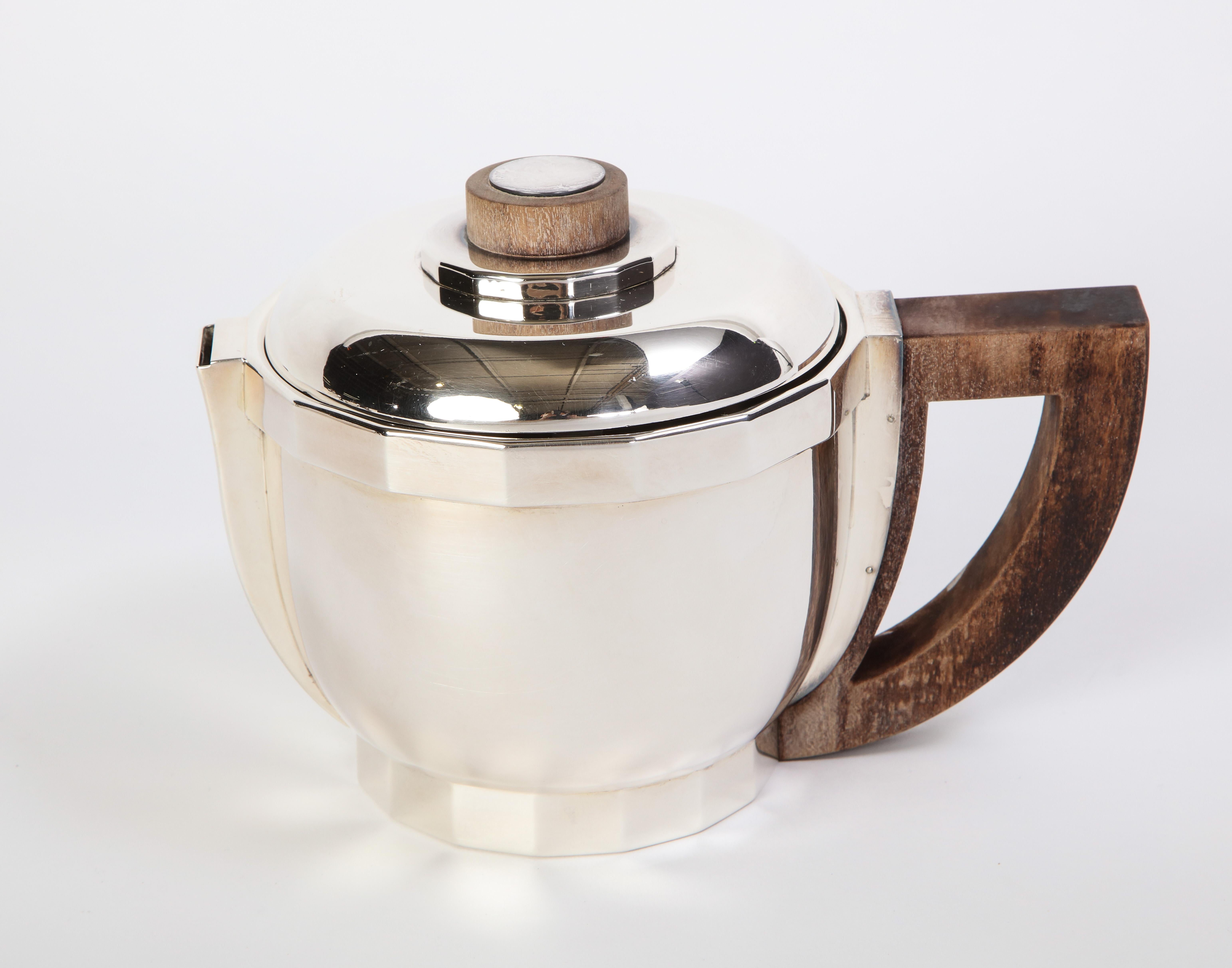 French Silver-Plated Four-Piece Puiforcat Tea and Coffee Service, circa 1990 For Sale 1