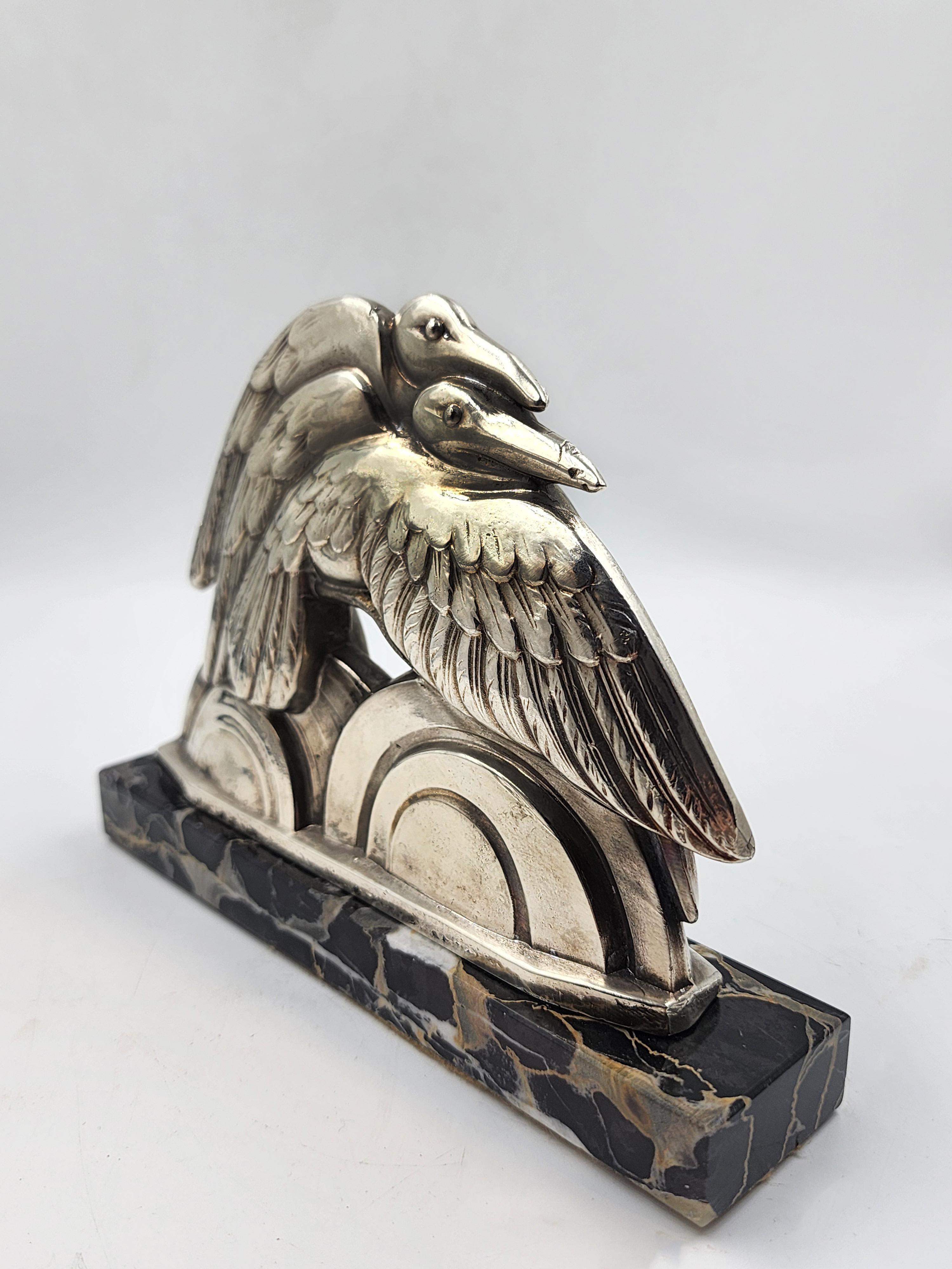 Hand-Crafted French silver-plated metal figure 