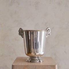 French Silver-Plated Ram Handle Champagne Bucket, 1960s