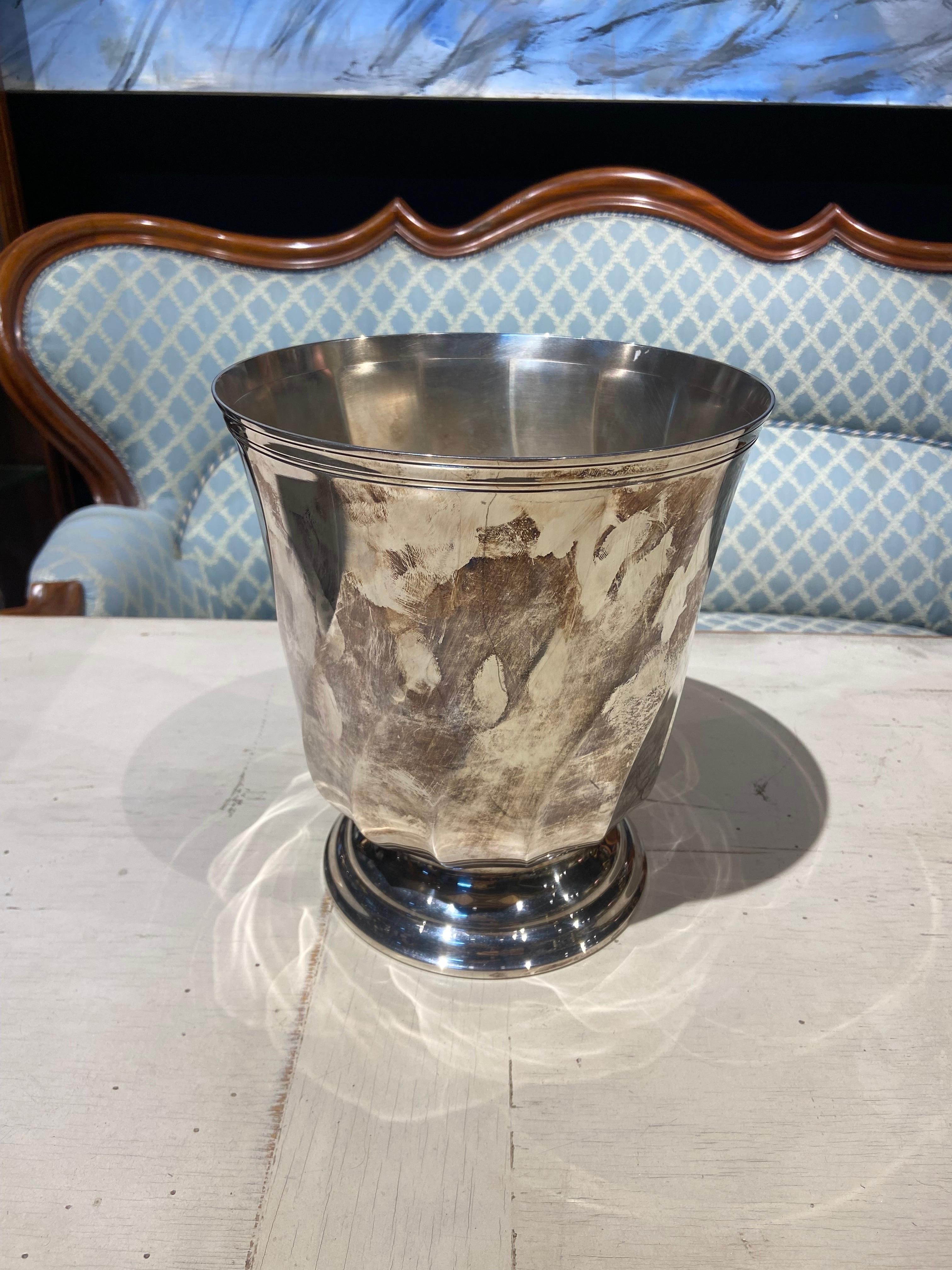 French Silver Plated Torsades Wine and Champagne Cooler by Christofle 1