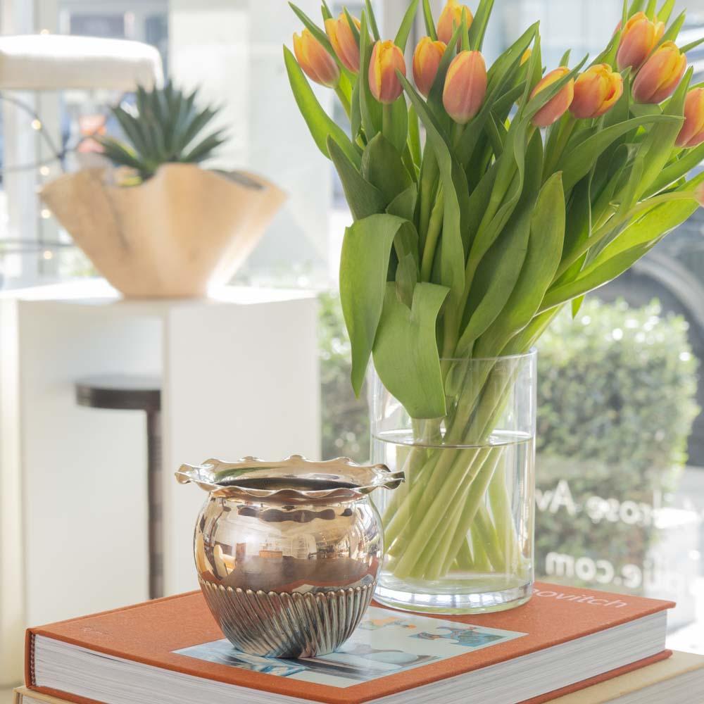 Français Vase festonné en A Silver en vente