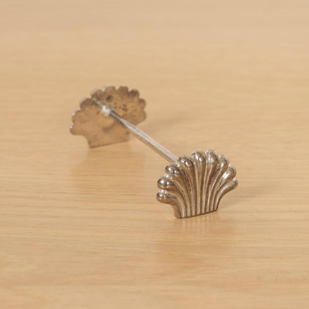 20th Century French Silver Shell Knife Rest, Set of 6 For Sale