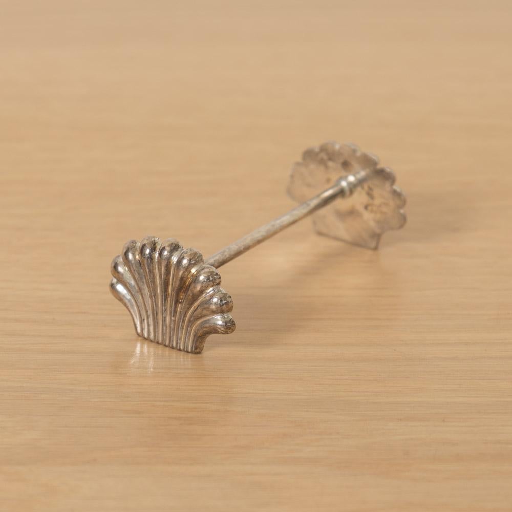 Metal French Silver Shell Knife Rest, Set of 6 For Sale