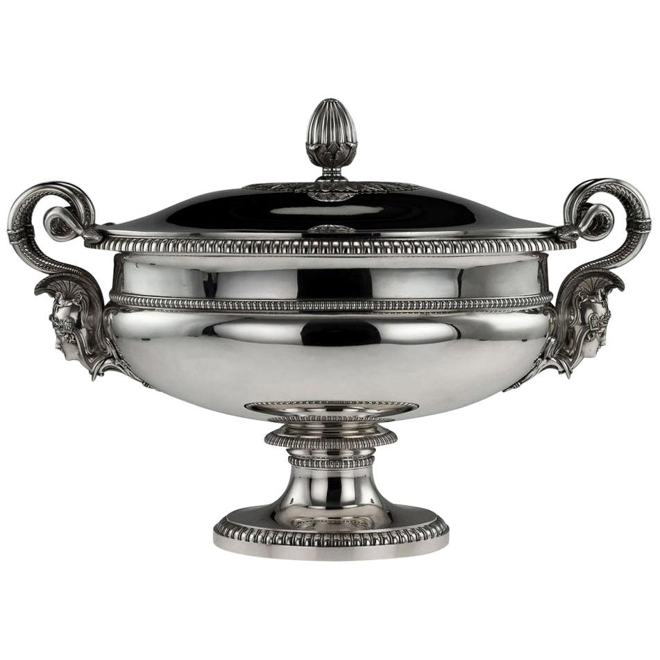 French Silver Soup Tureen, Jean-Charles Cahier, Paris, circa 1820