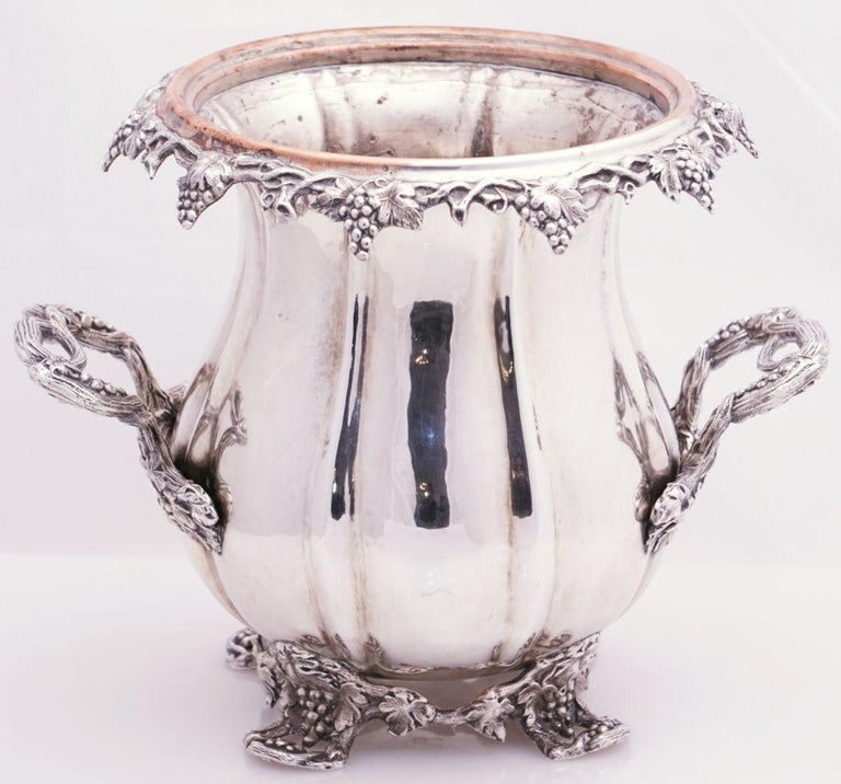 French Silver Wine Coolers with Grape Motif 'Priced Individually' For ...