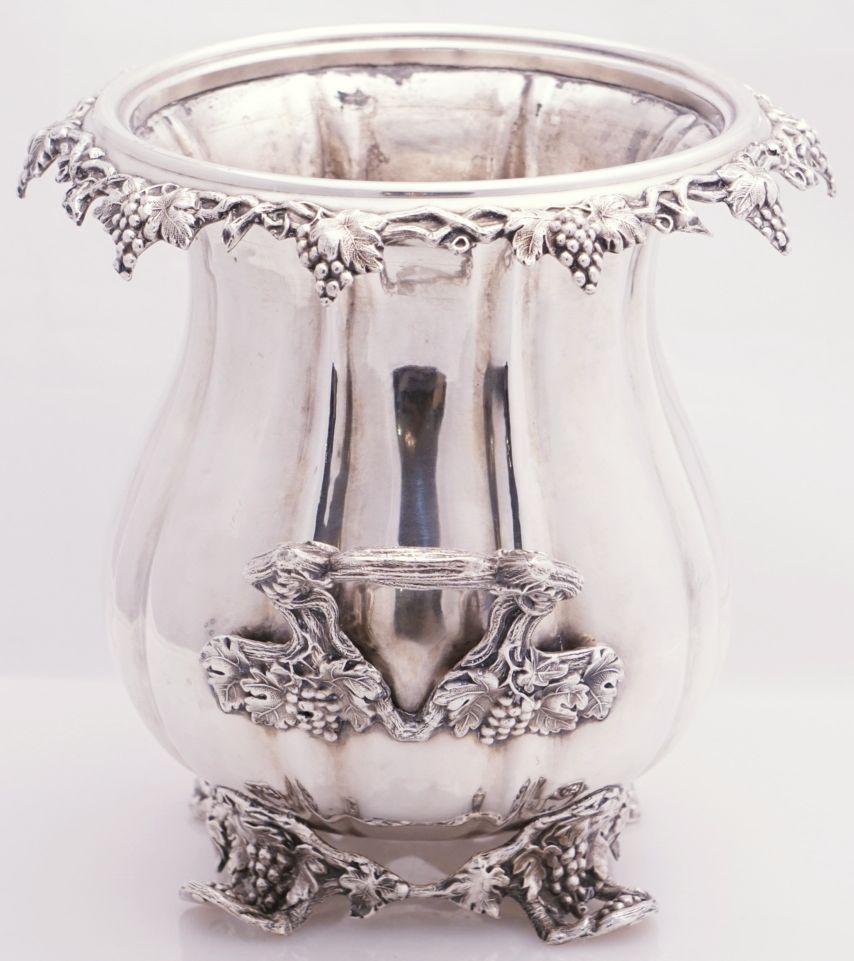 Metal French Silver Wine Coolers with Grape Motif 'Priced Individually'