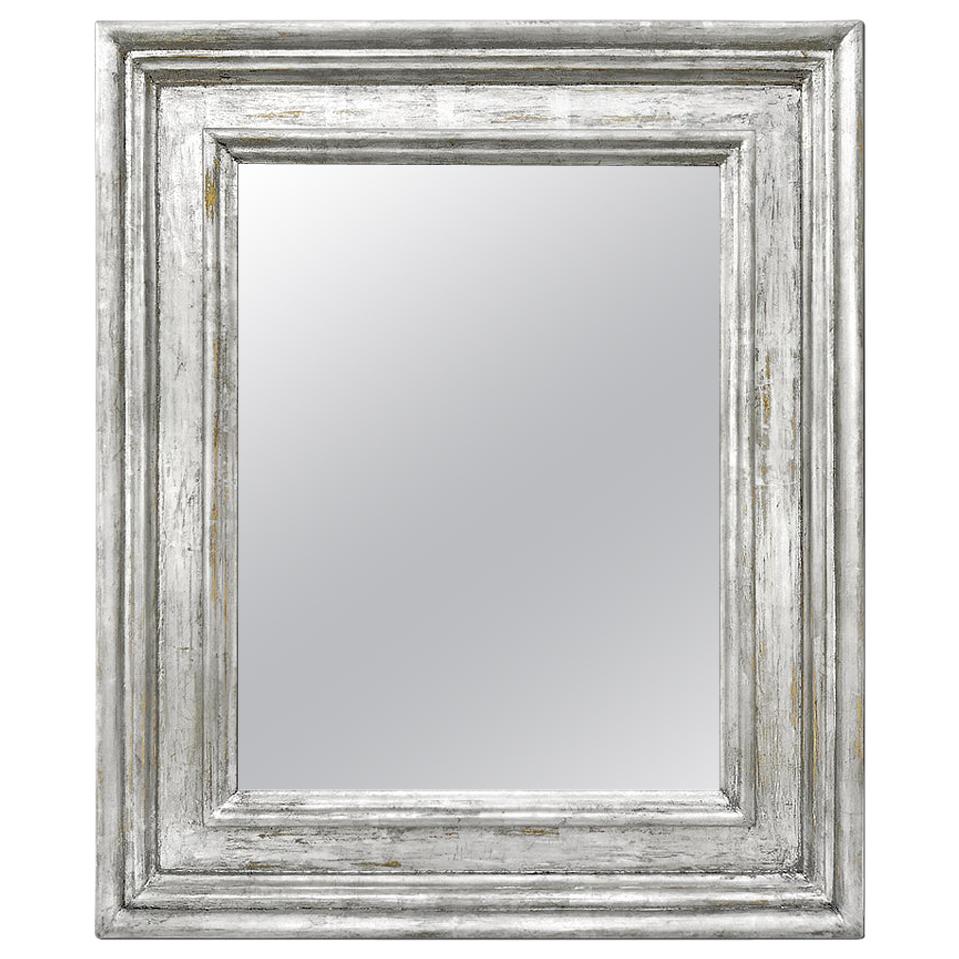 French Silver Wood Mirror, Frame Inspiration "Braque" by Pascal & Annie
