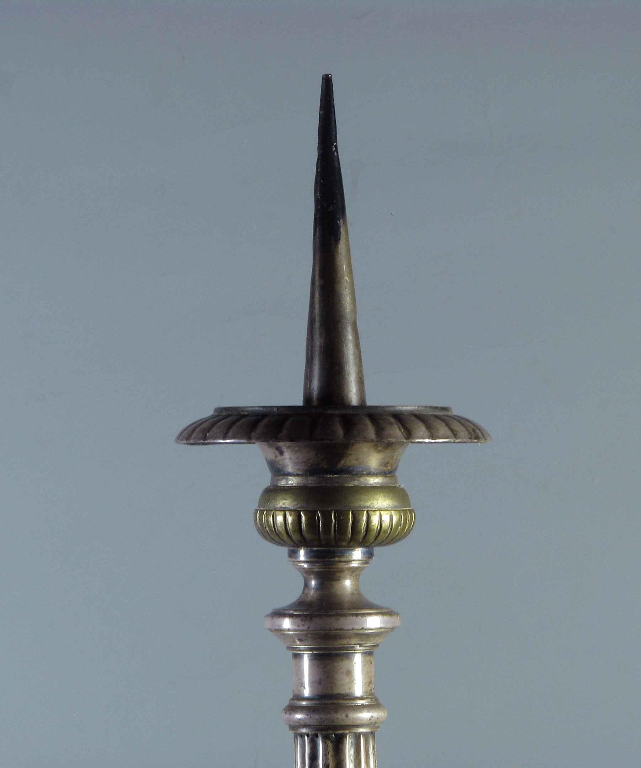 French Silvered Bronze Altar Candlestick, 19th Century 5