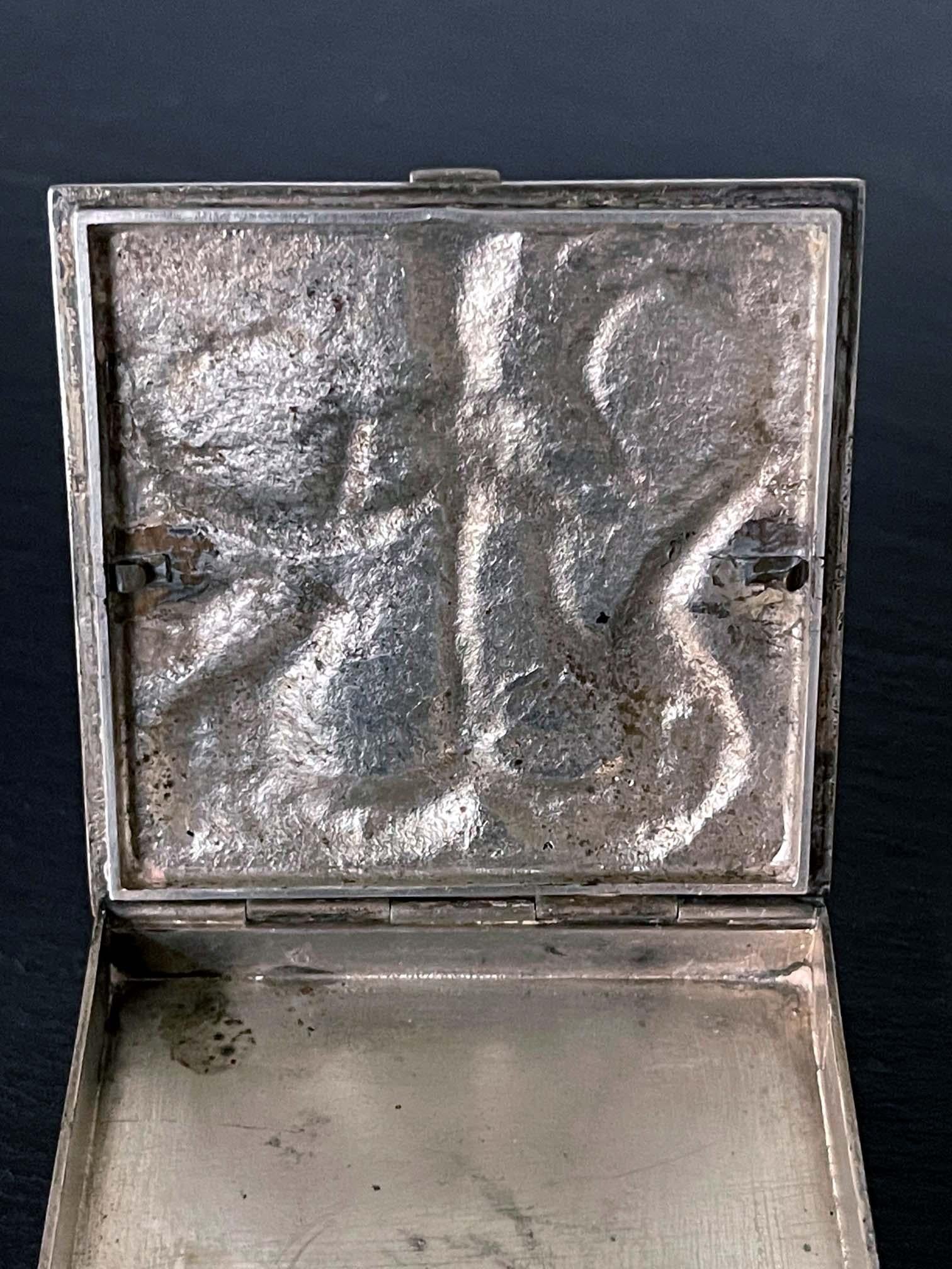 Milieu du XXe siècle Boîte Line Vautrin française en bronze argenté en vente