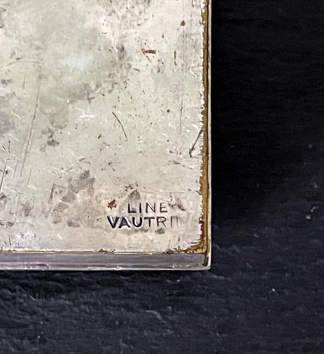Boîte Line Vautrin française en bronze argenté en vente 1