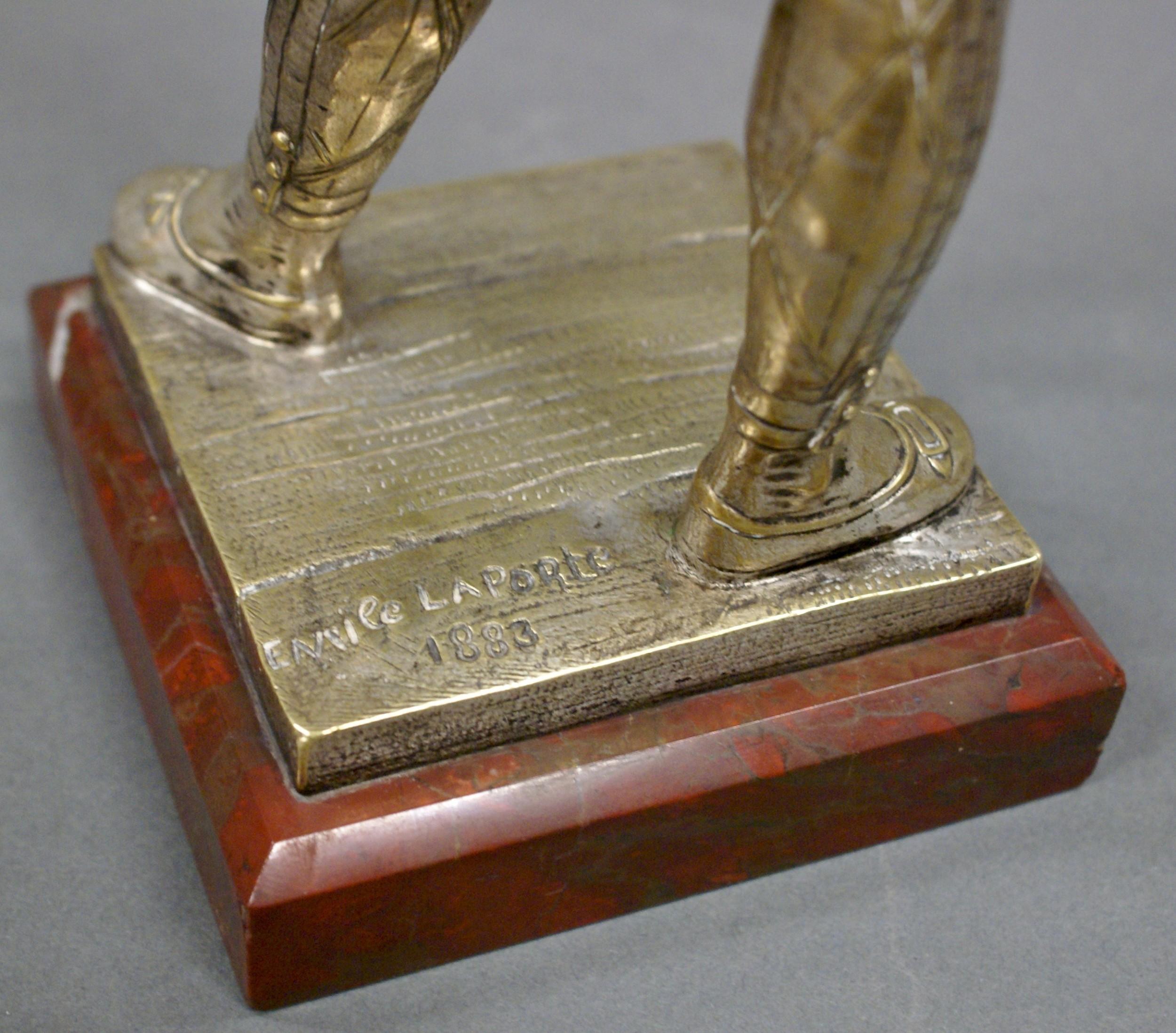 French Silvered Bronze Figure of a Harlequin 2
