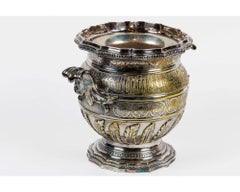 French Silvered Bronze Islamic Zodiac Flower Vase, circa 1880