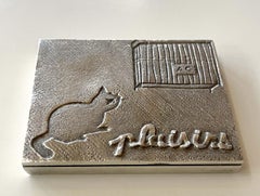 French Silvered Bronze Paperweight Line Vautrin