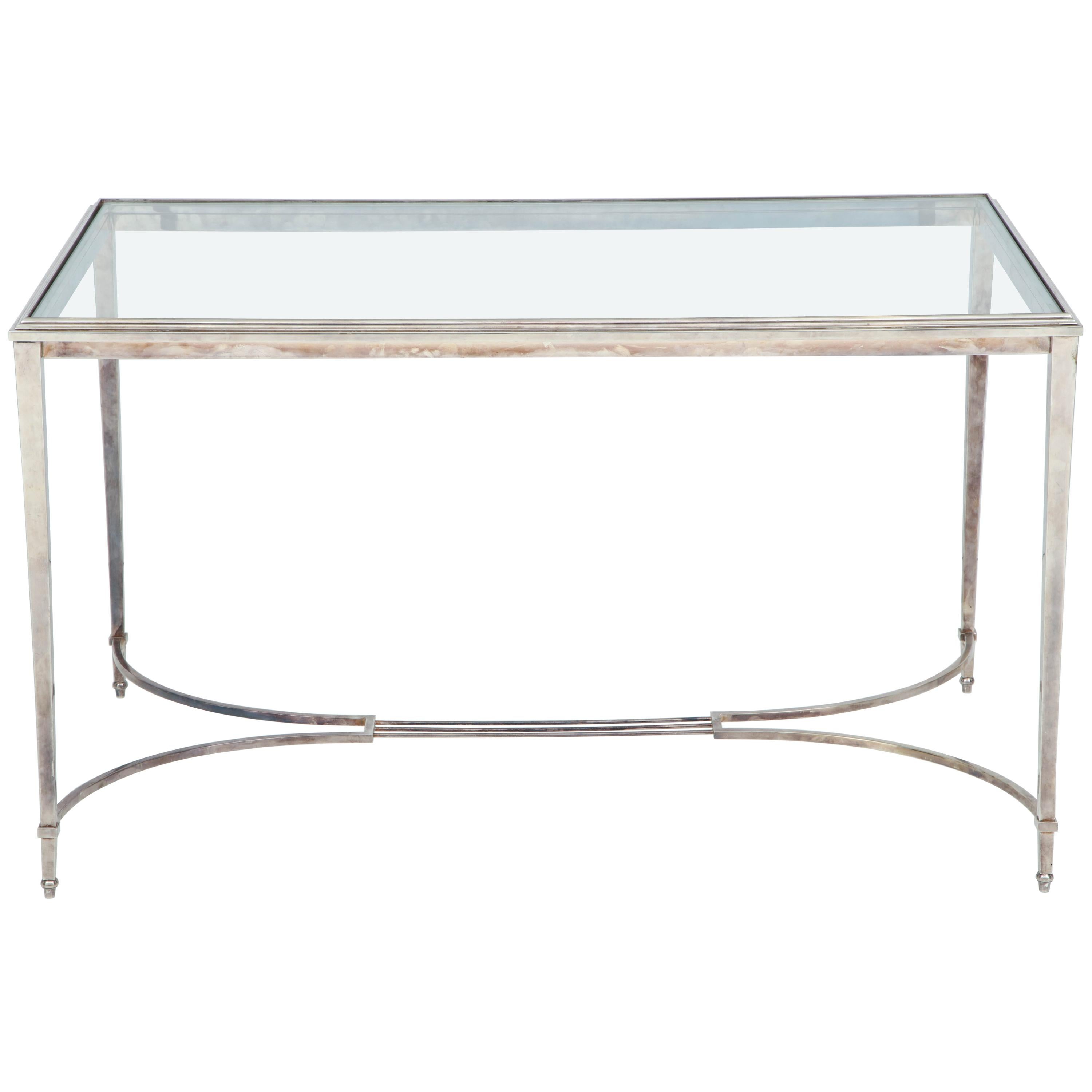 French Silvered Bronze Table For Sale