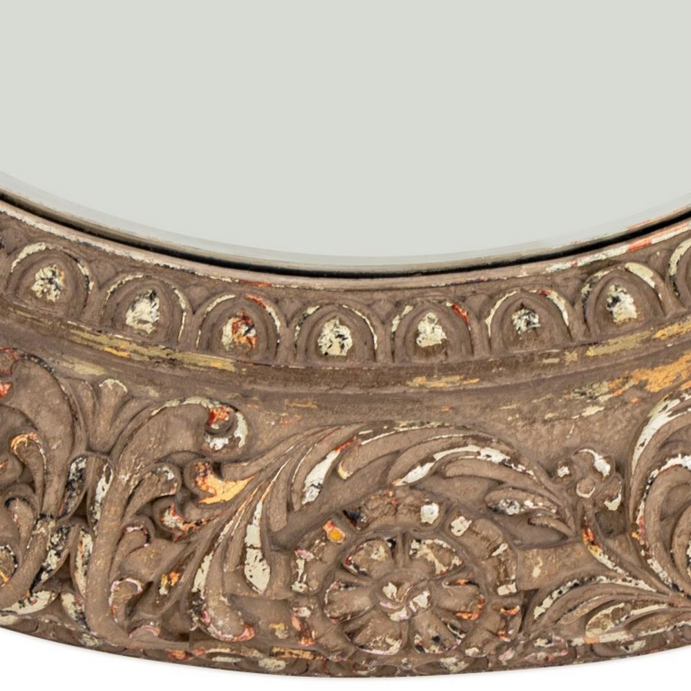 European French Silvered Composition Circular Mirror For Sale