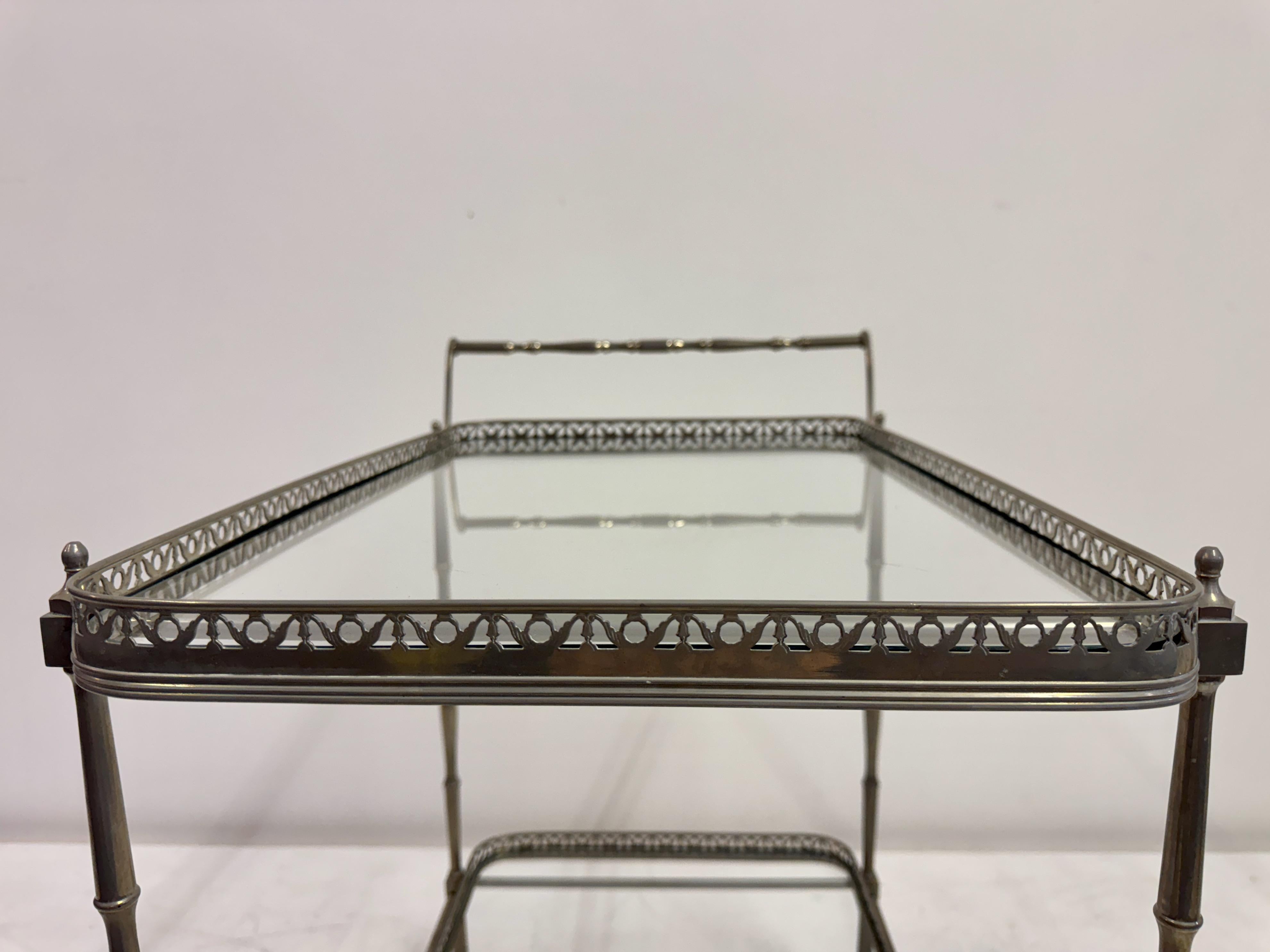 French Silvered Drinks Trolley, 1960s For Sale 5