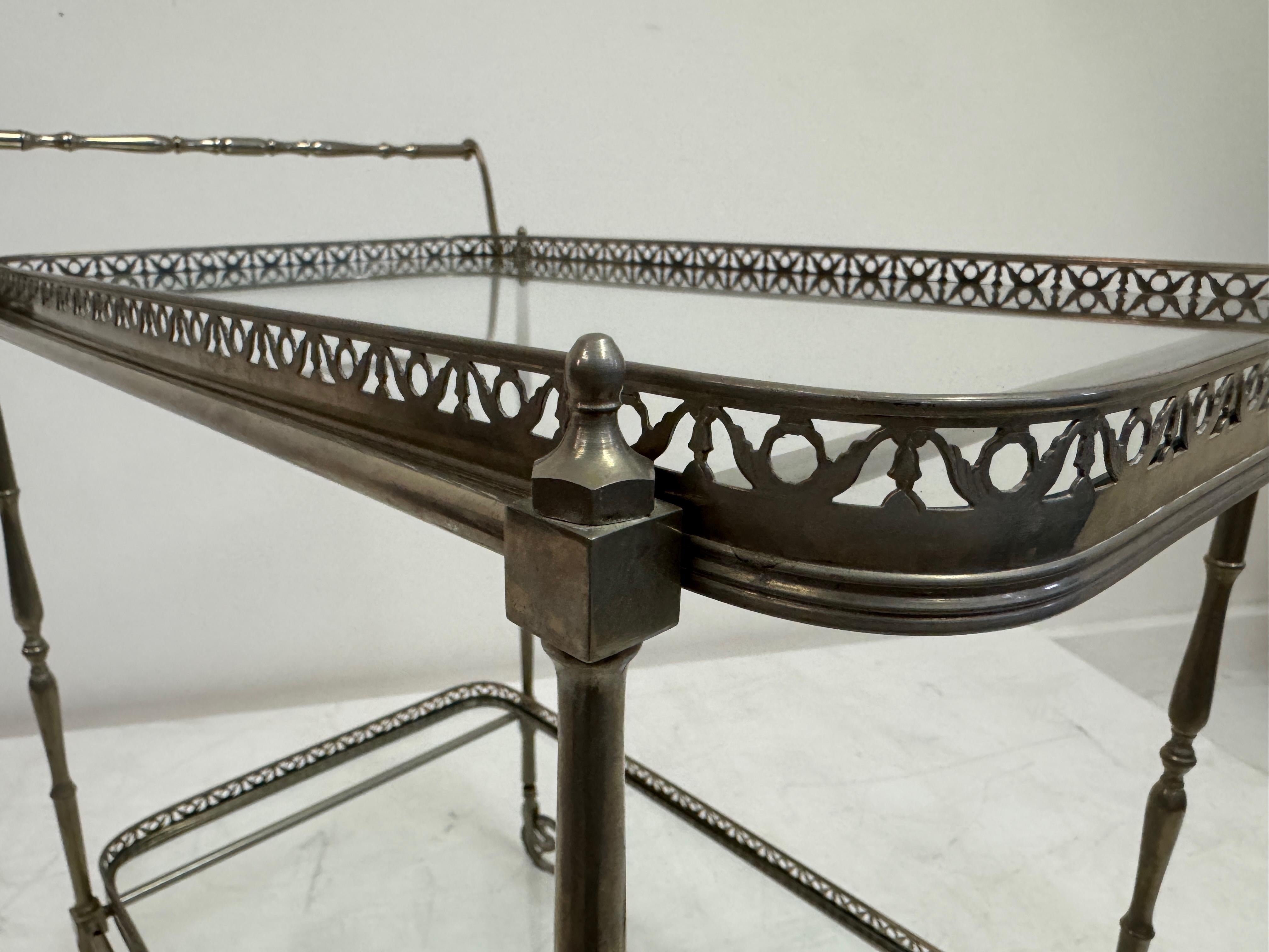 French Silvered Drinks Trolley, 1960s For Sale 7