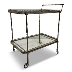 French Silvered Drinks Trolley, 1960s