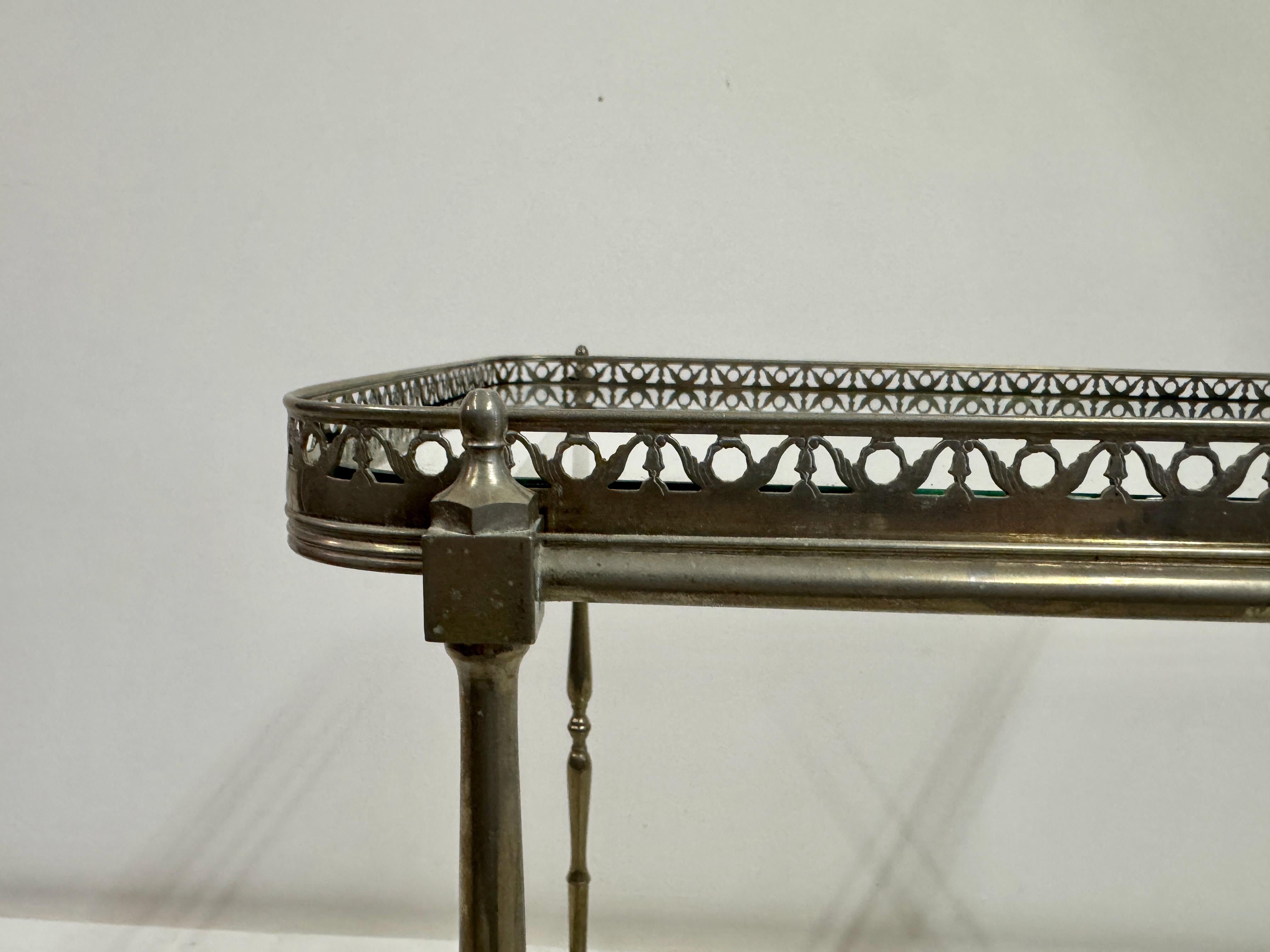 20th Century French Silvered Drinks Trolley, 1960s For Sale