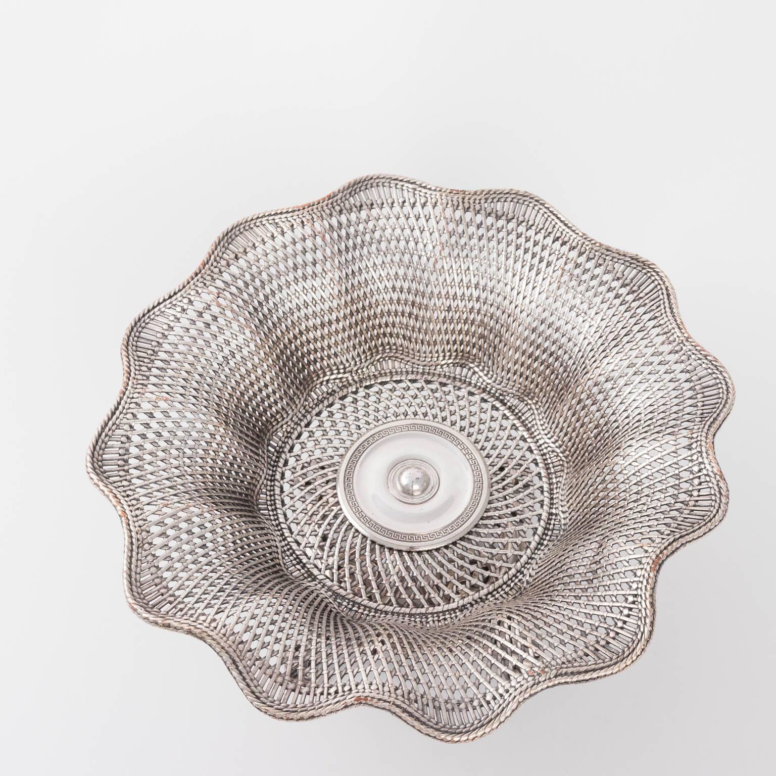 French Silvered Fruit Basket by Christofle 5