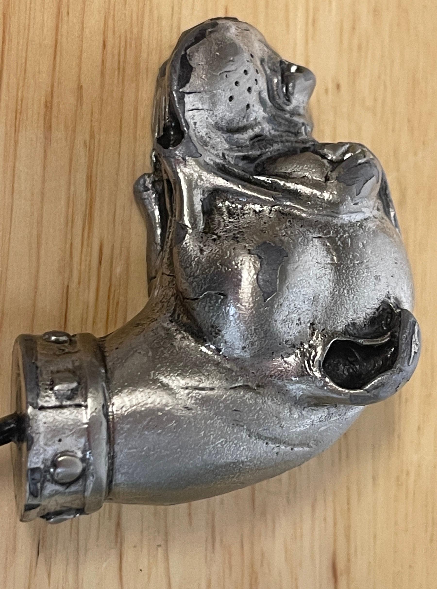 20th Century French Silvered Gun Metal & Steel Dog Motif Corkscrew, C 1900s