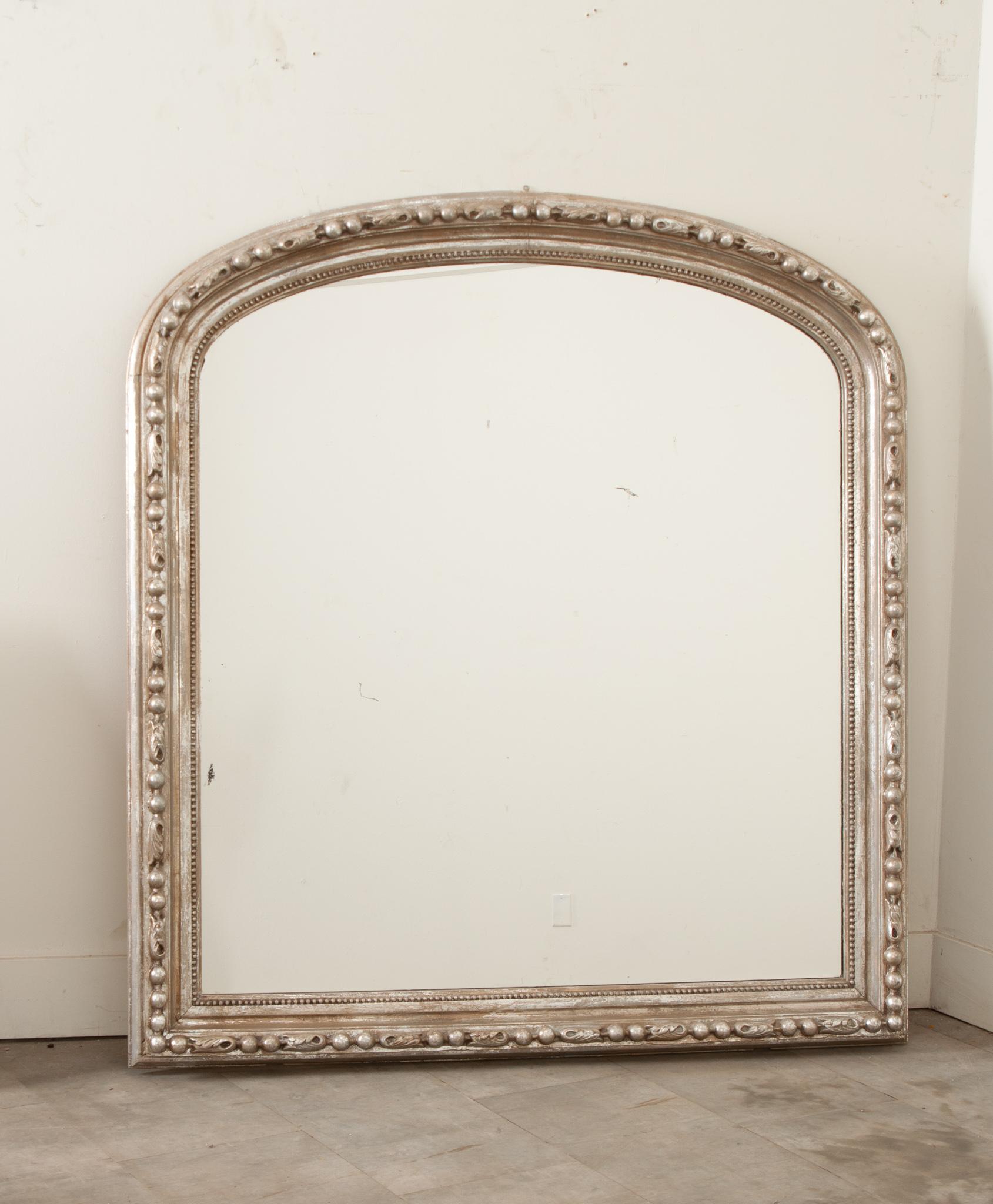 French Silvered Louis Philippe Mirror In Good Condition In Baton Rouge, LA