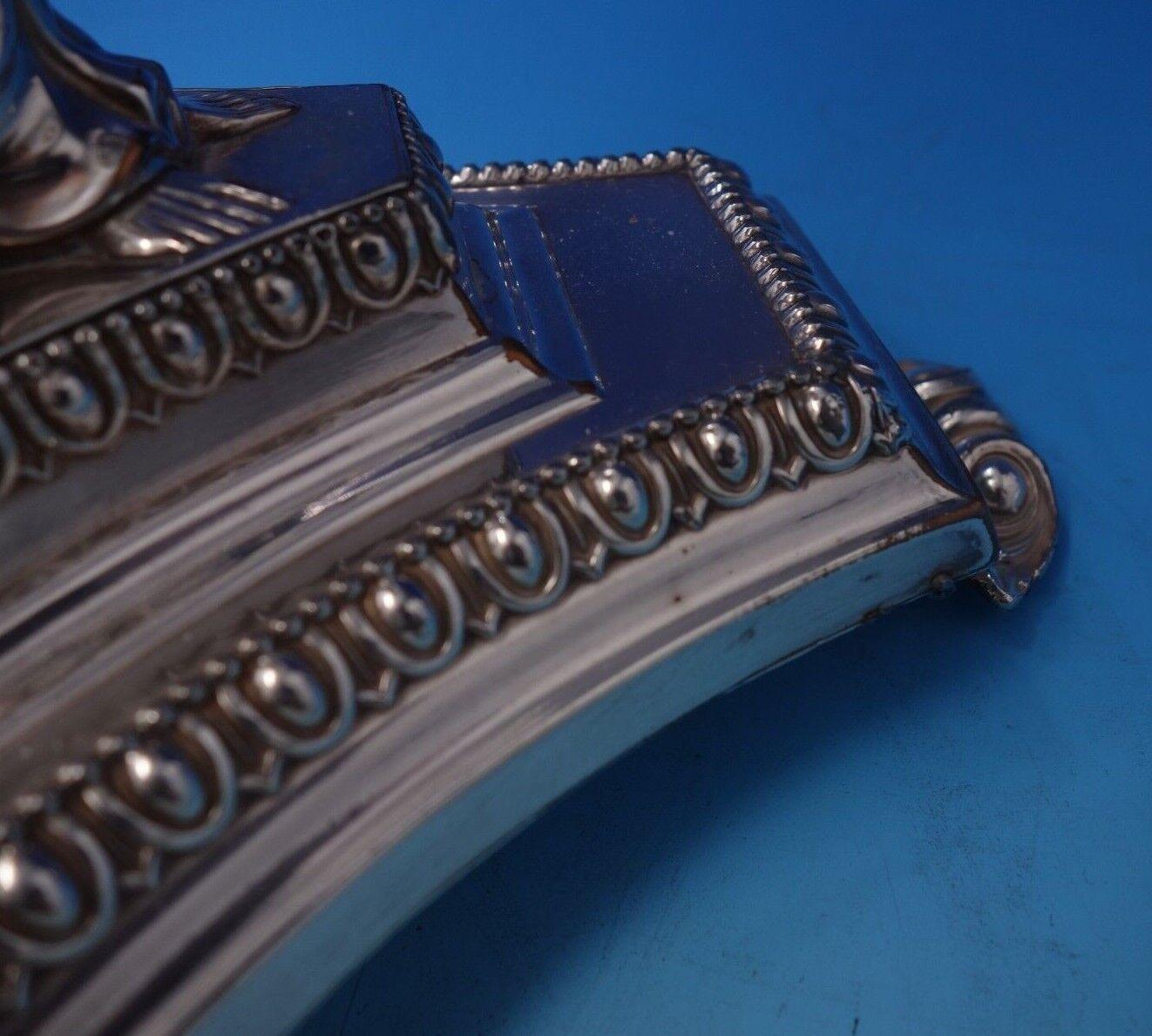 Paire de centres de table en cristal taillé en métal argenté français avec bols pour femmes Art Nouveau n° 5053 en vente 3