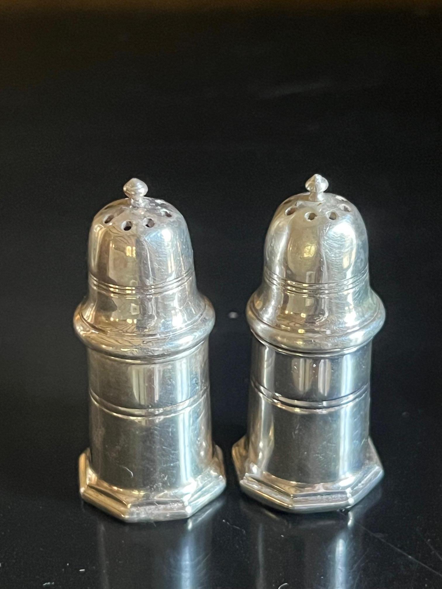 French Silverplate Small Salt & Pepper Shakers by Christofle in Original Box 4