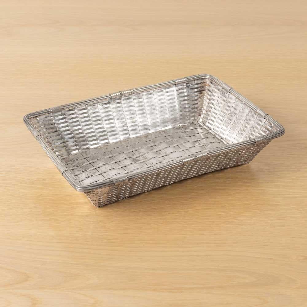 French Silverplate Woven Basket, Christofle Gallia In Good Condition For Sale In Los Angeles, CA