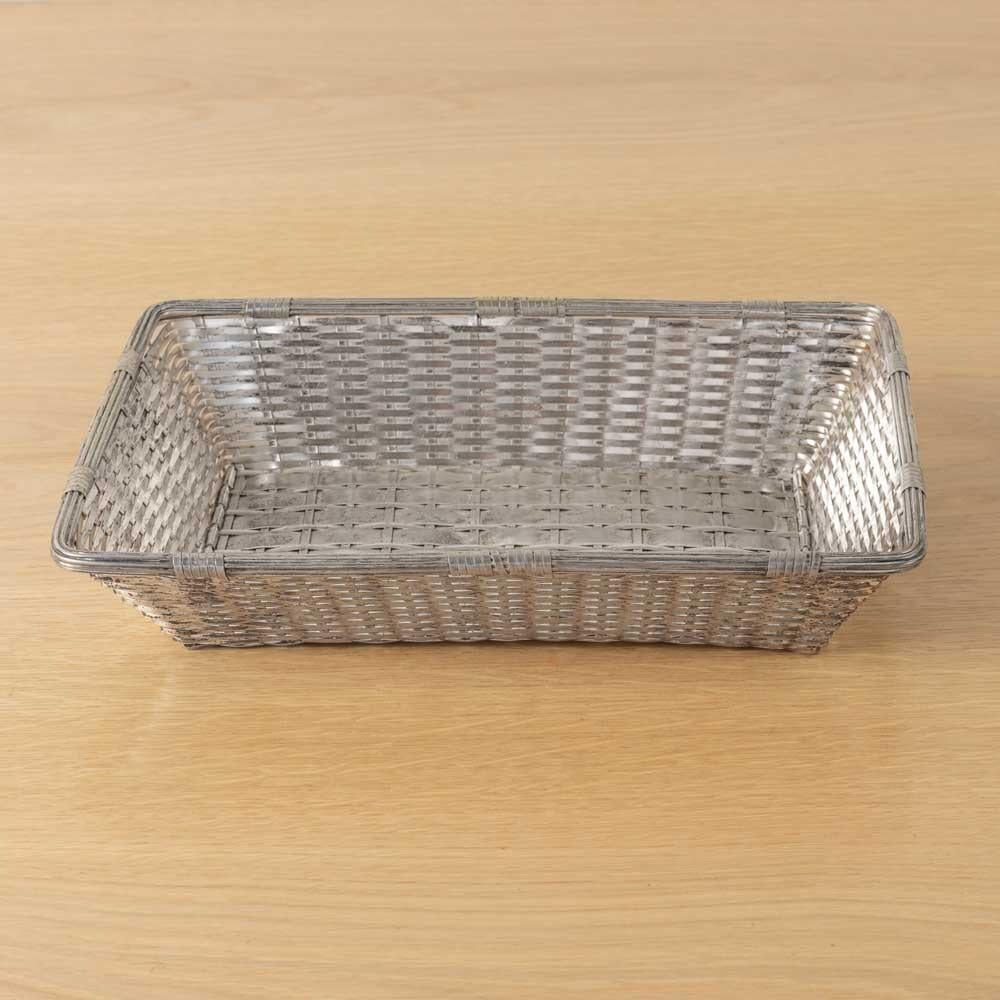 20th Century French Silverplate Woven Basket, Christofle Gallia For Sale