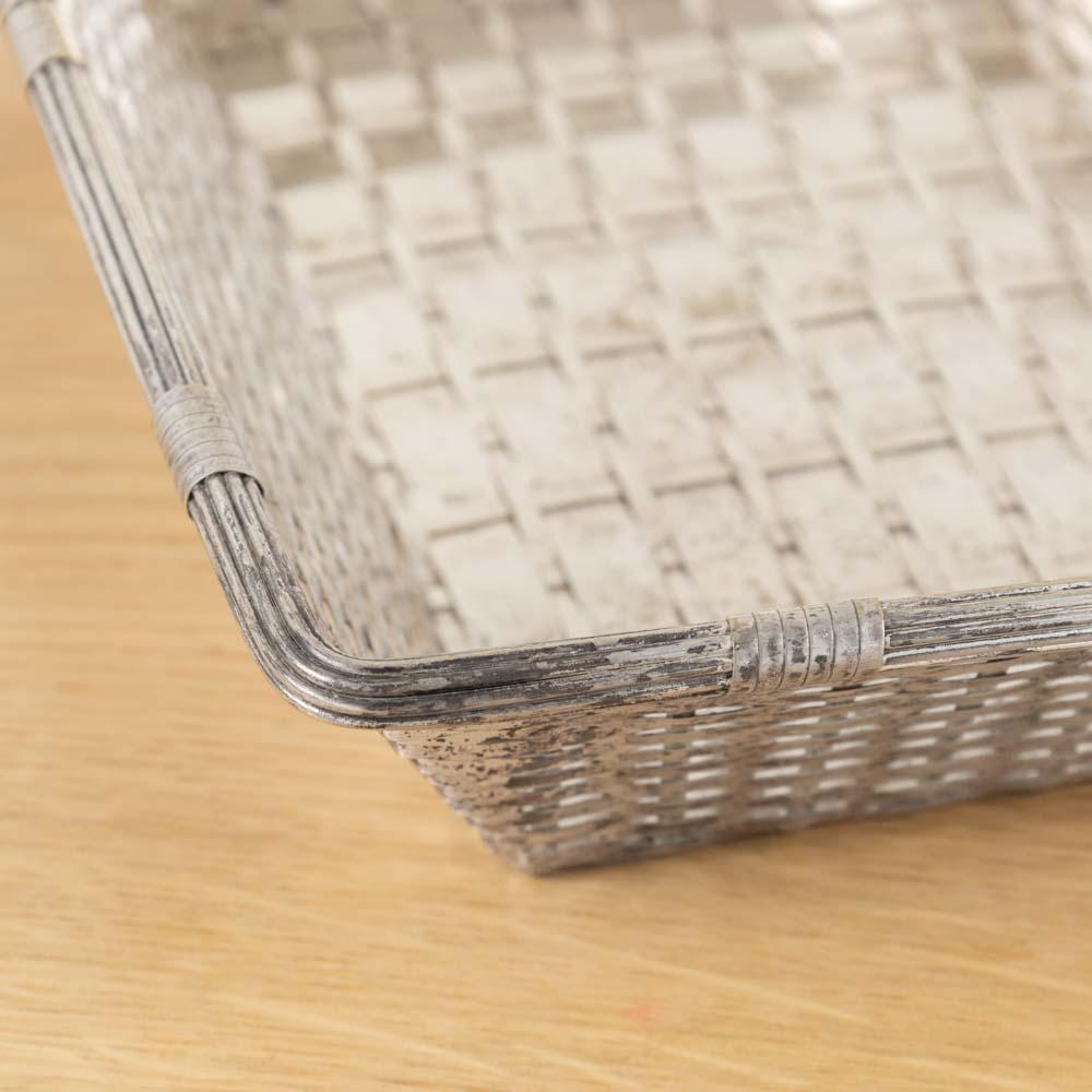 French Silverplate Woven Basket, Christofle Gallia For Sale 2