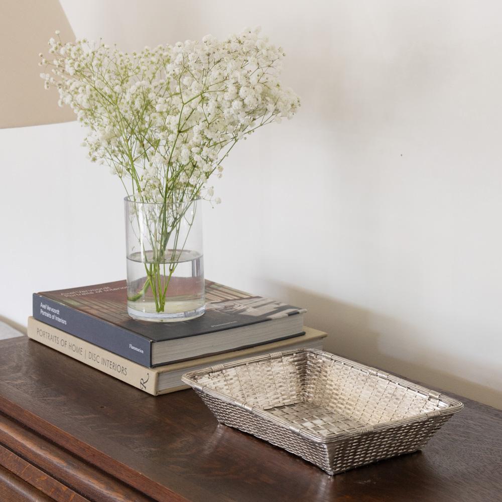 French Silverplate Woven Basket, Christofle Gallia For Sale 4