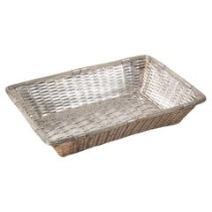 Cesta tejida de plata francesa, Christofle Gallia