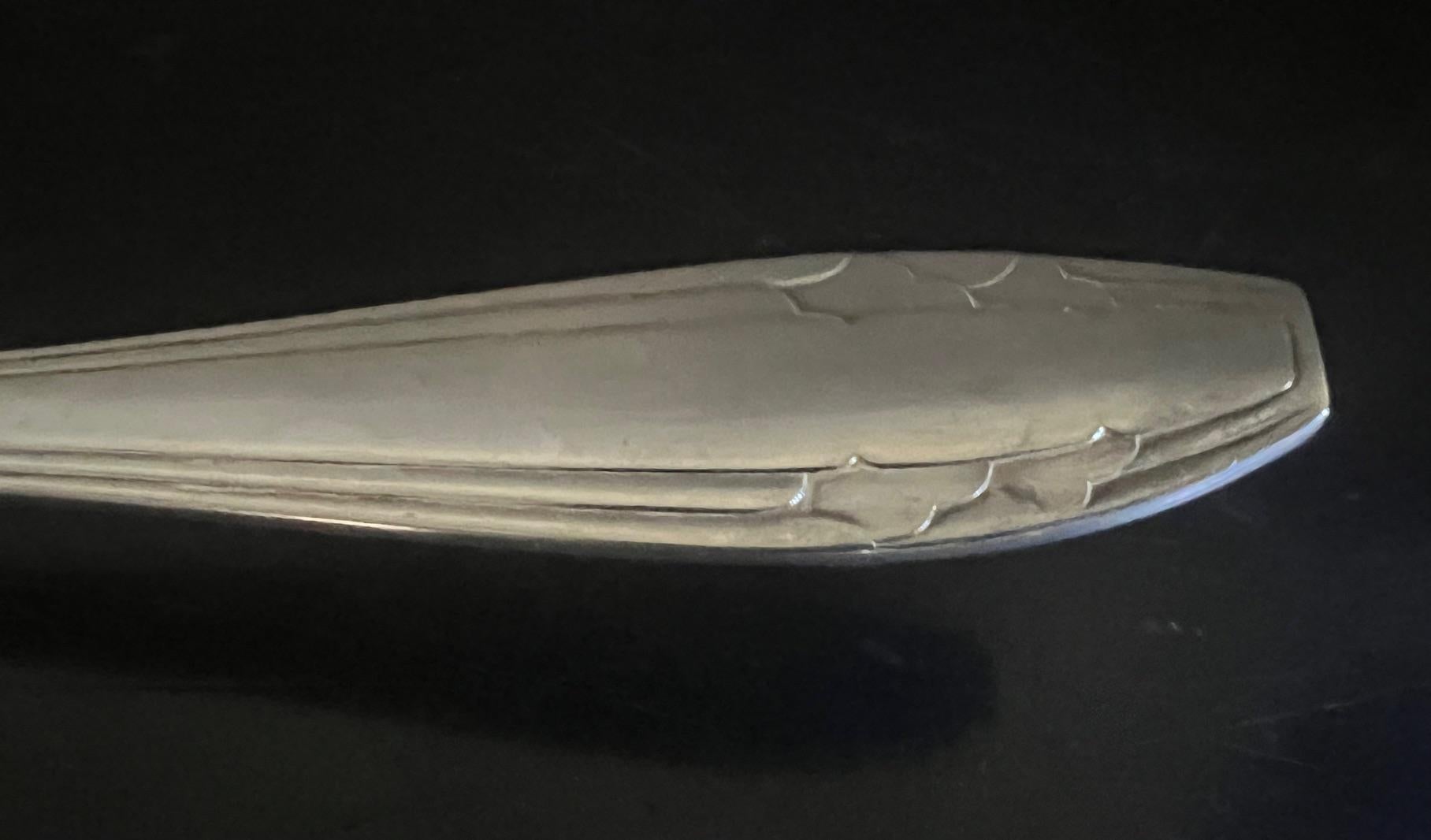 French Silverplated Art Deco Dessert Set by Apollo- Set of 13 For Sale 3