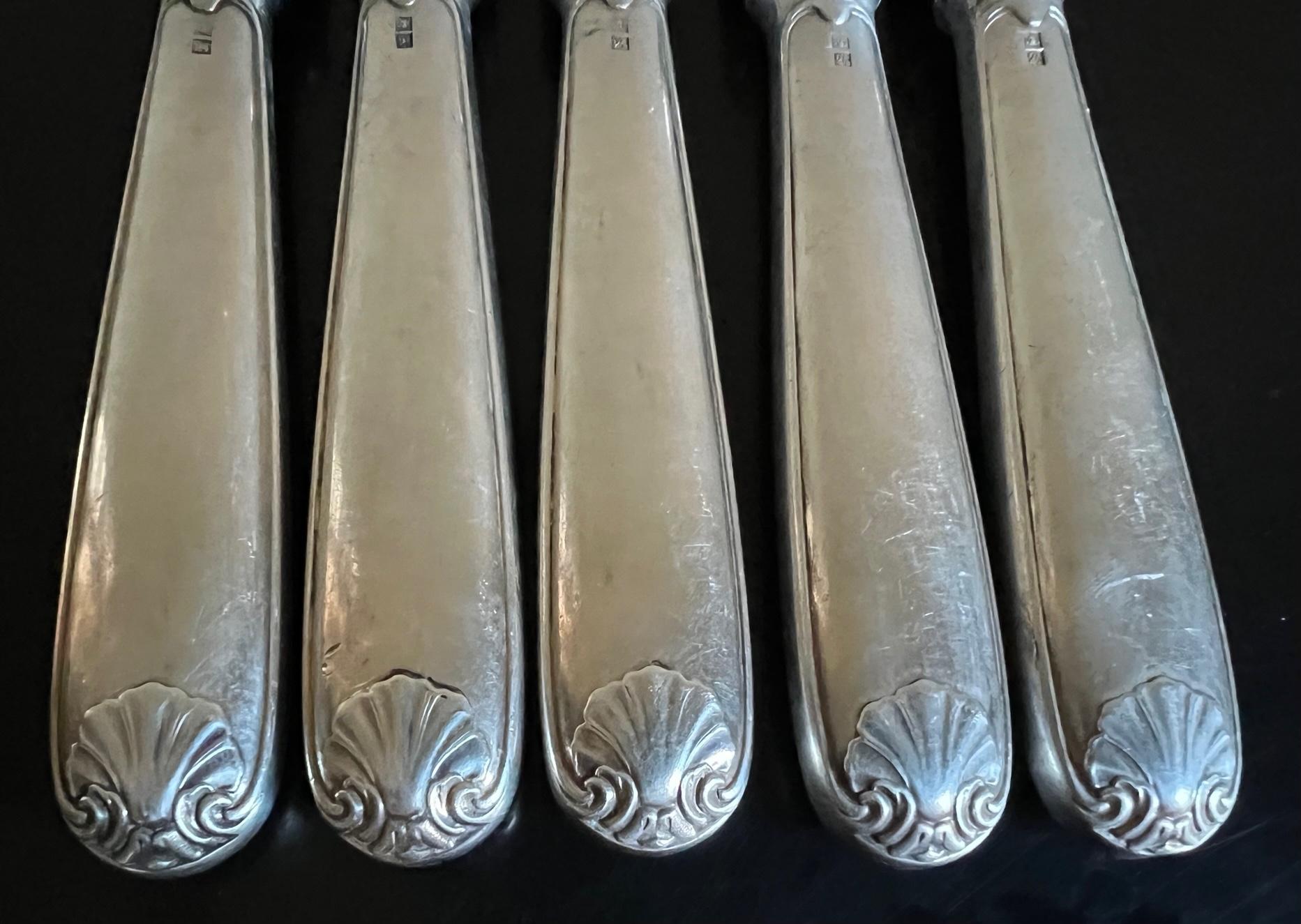 French Silverplated Knives by Christofle -Set of 5 For Sale 3