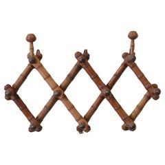 Antique French simulated bamboo hat and coat rack