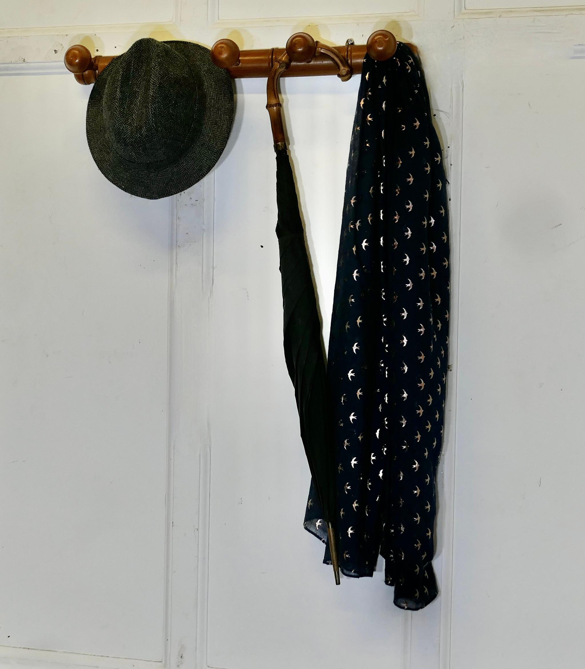 French Simulated Bamboo Hat and Coat Wall Rack  A Very attractive Coat Rac In Good Condition In Godshill, Isle of Wight