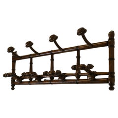 Antique French Simulated Bamboo Hat and Coat Wall Rack  A Very attractive Coat Rack