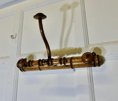 French Provincial Coat Rack, Beech Simulated Bamboo, Antique, 1880
