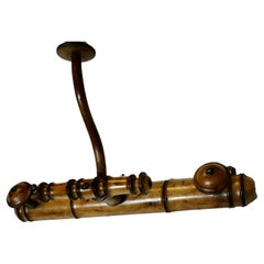 Antique French Simulated Bamboo Hat and Coat Wall Rack