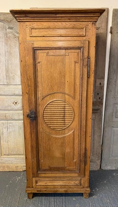 Antique French Single Door Oak Armoire