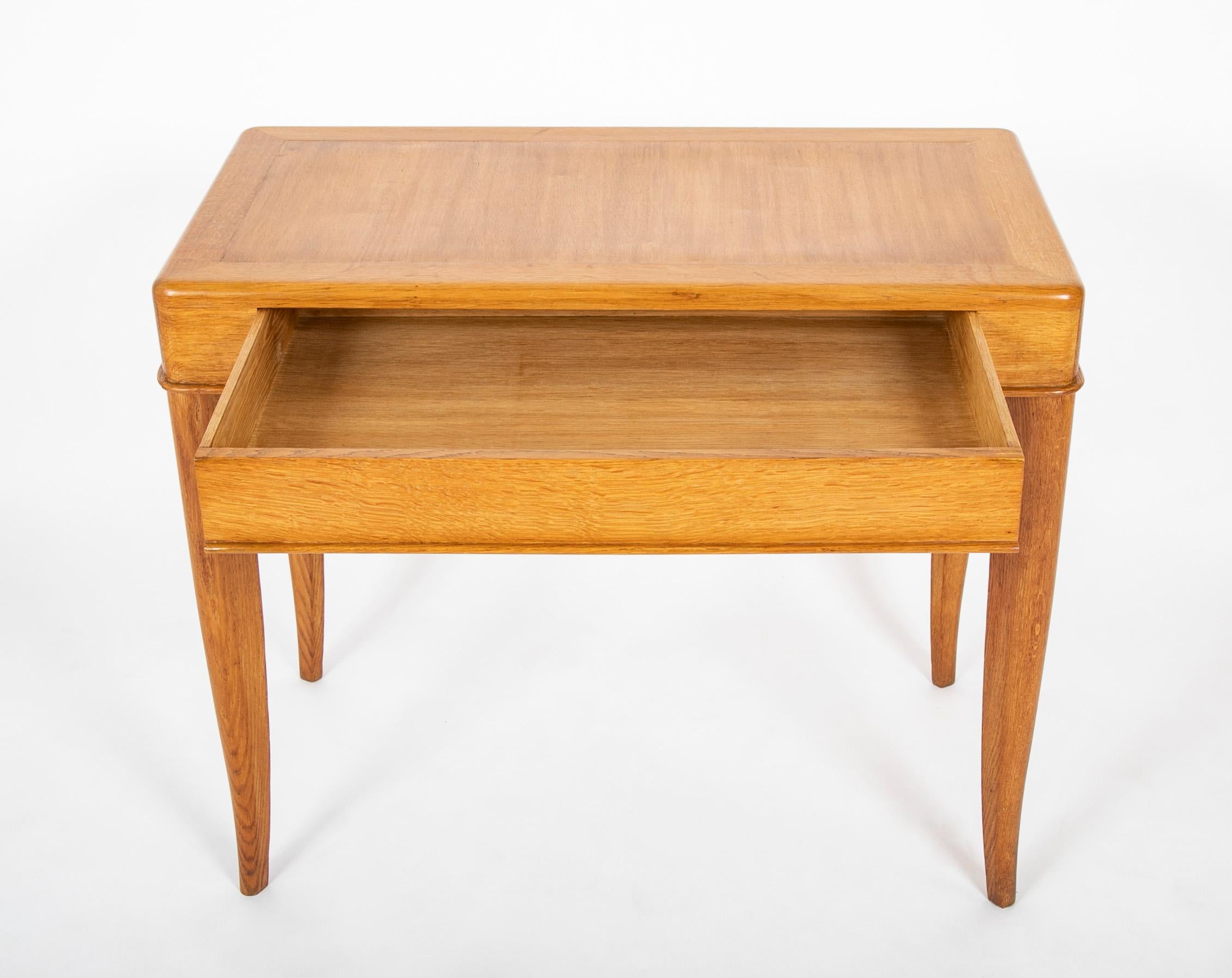 French Single Drawer Desk by Dominique ( Andre Domin & Marcel Genevriere ) In Good Condition In Stamford, CT