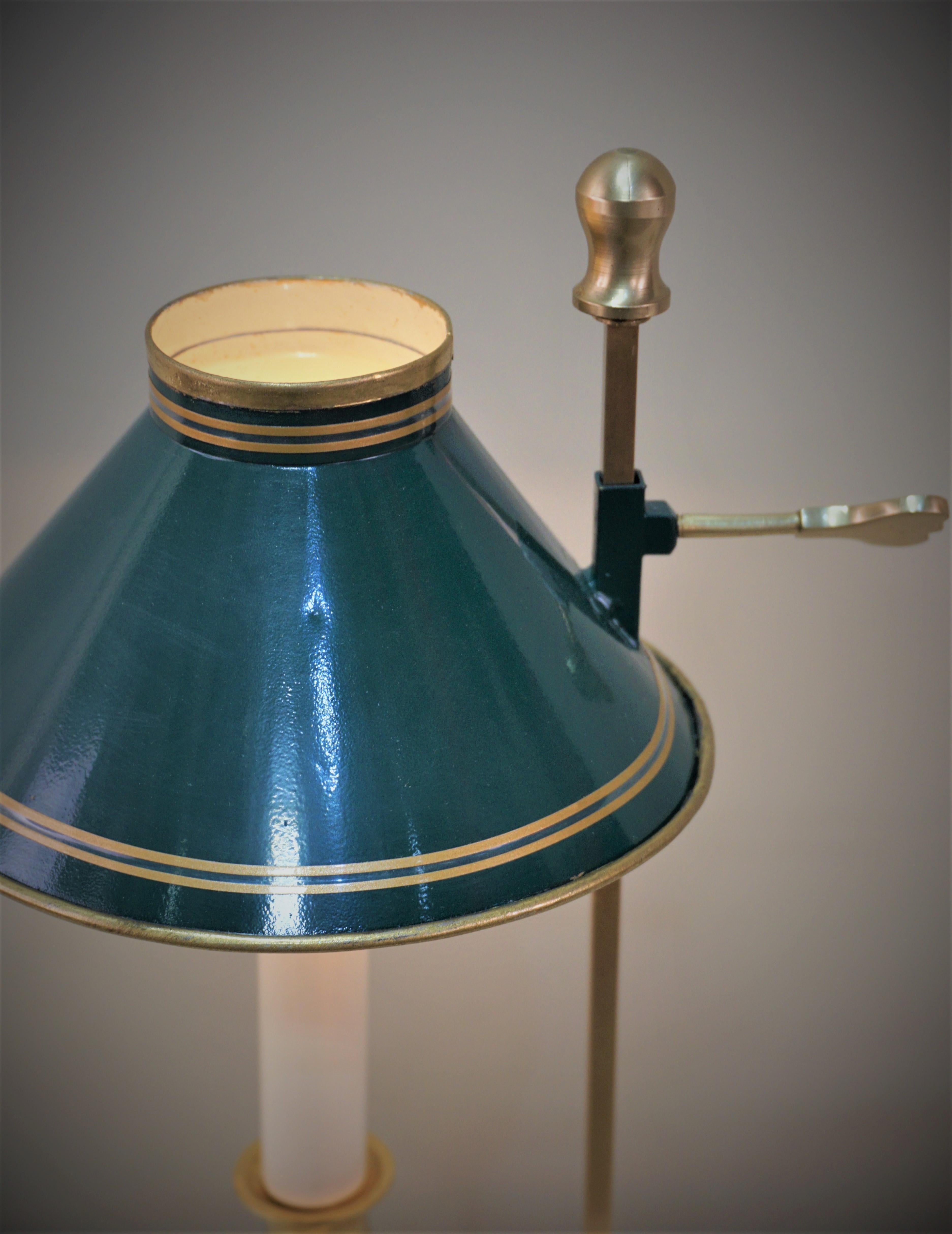 French Single Light Bouillotte Desk or Table Lamp (Empire)