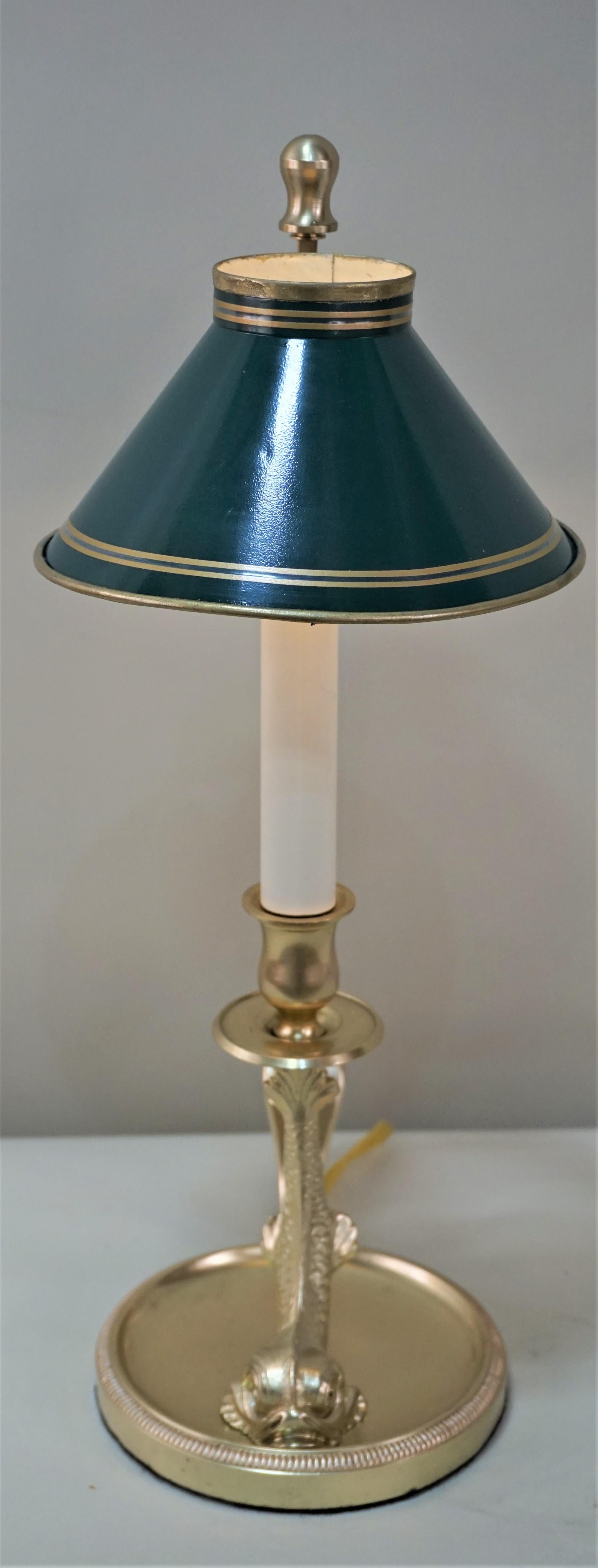 French Single Light Bouillotte Desk or Table Lamp im Zustand „Gut“ in Fairfax, VA
