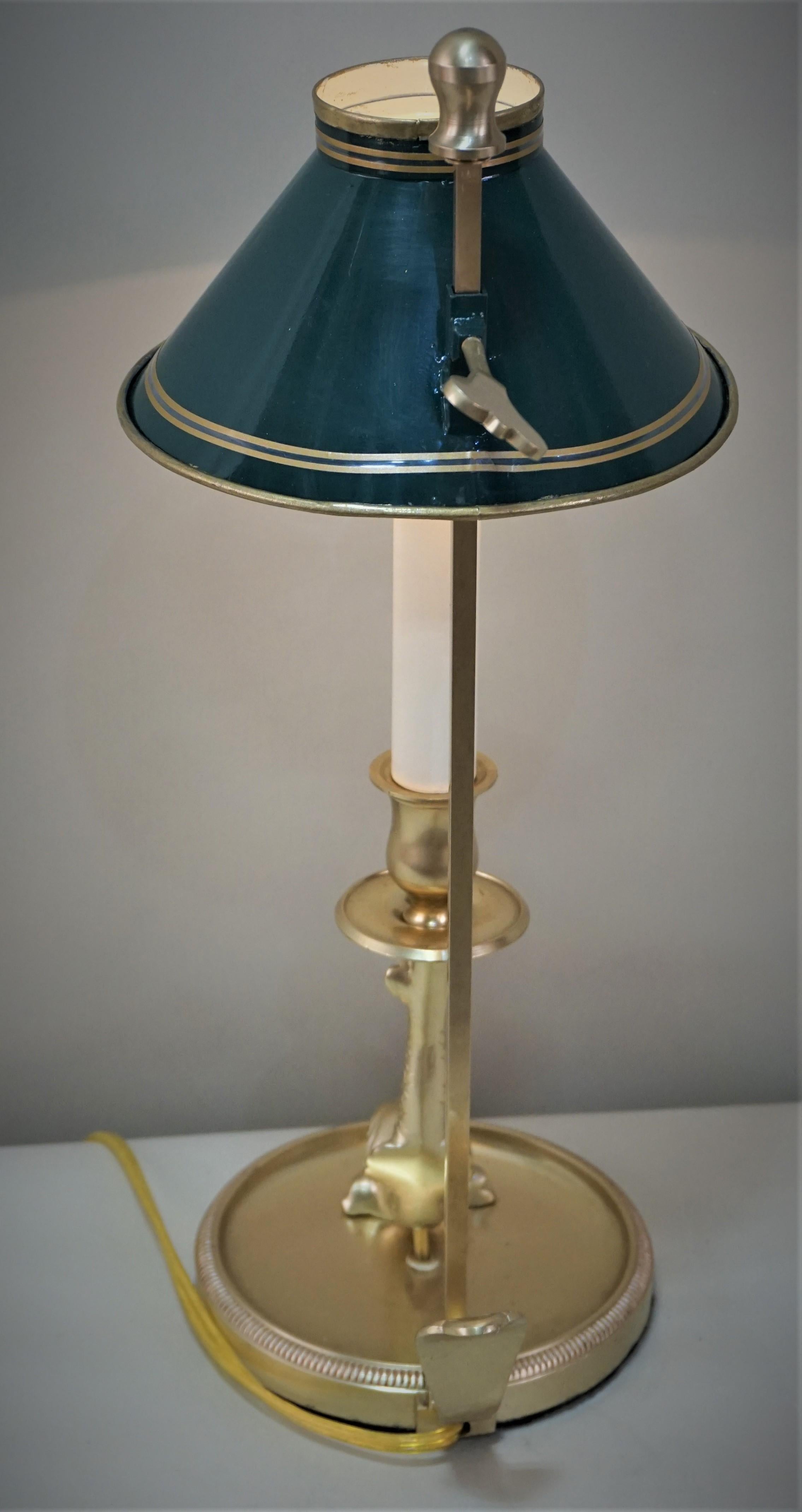 French Single Light Bouillotte Desk or Table Lamp 2