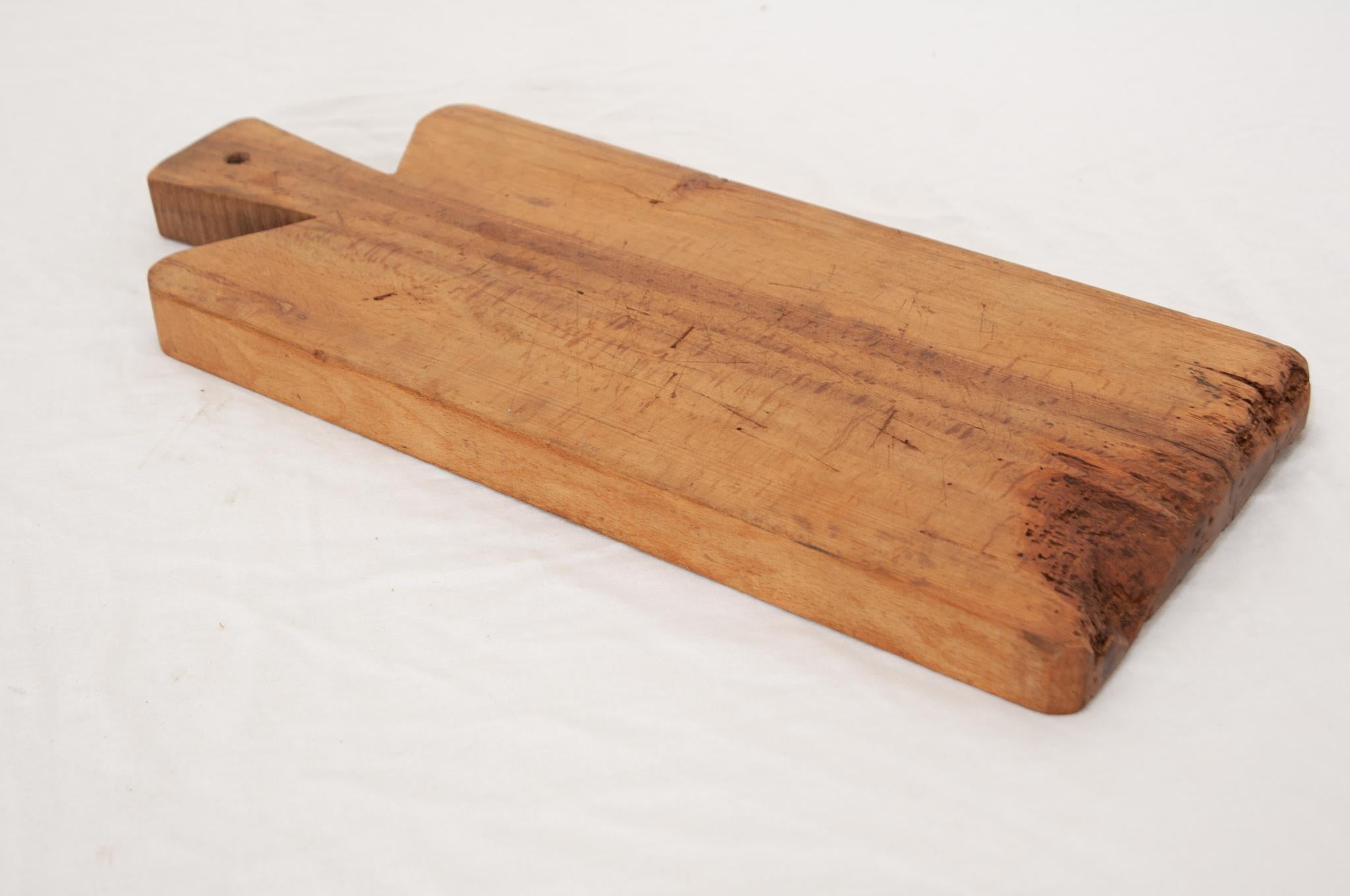 Hand-Carved French Single Plank Chopping Block For Sale