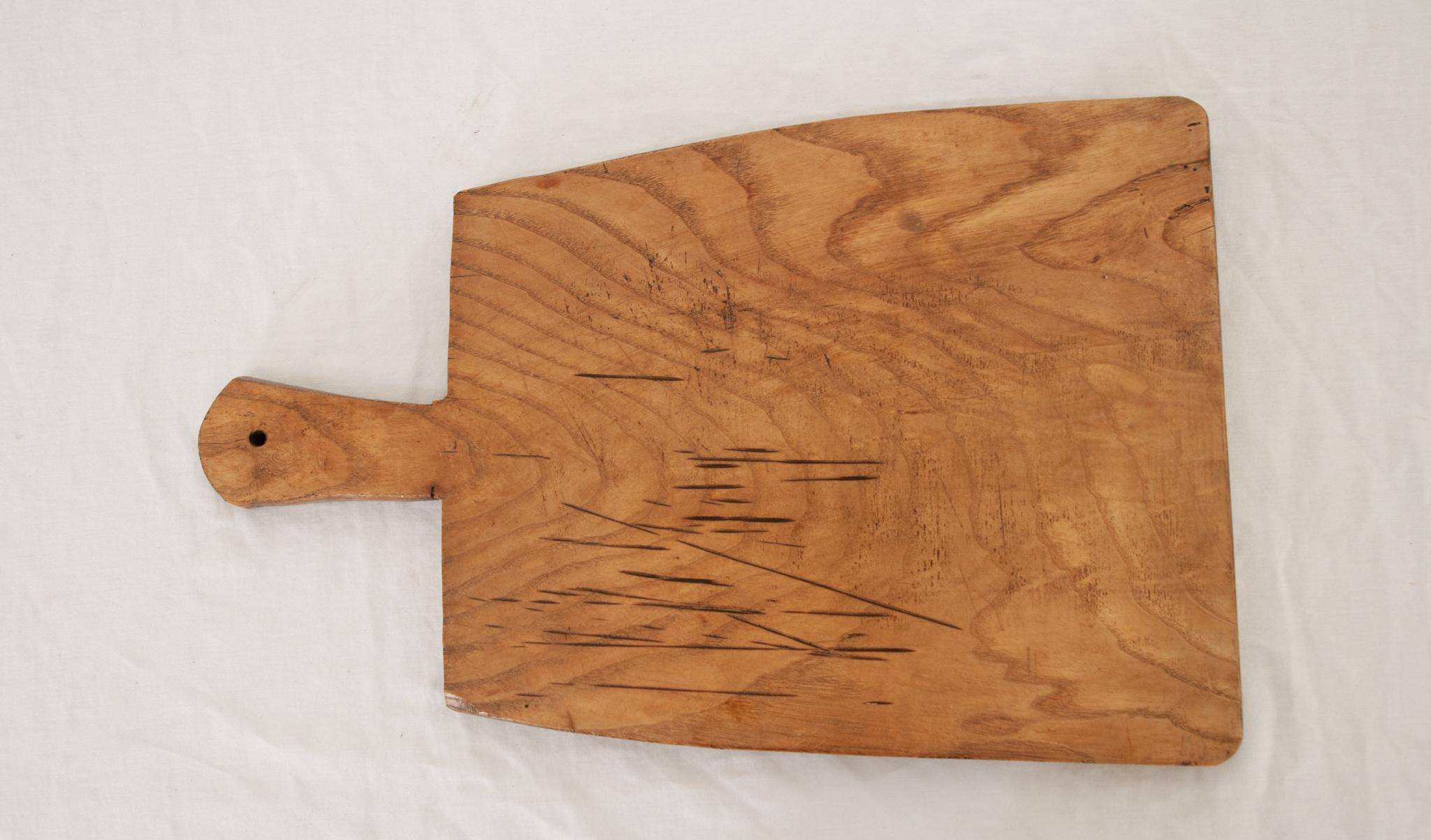 Hand-Carved French Single Plank Chopping Block For Sale