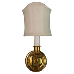 Vintage French Single Wall Sconce with Custom Half Shade